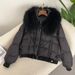 Women's Clothing oversized raccoon fur collar winter women's short thickened  winter coats jacket flat coat_voghion.com