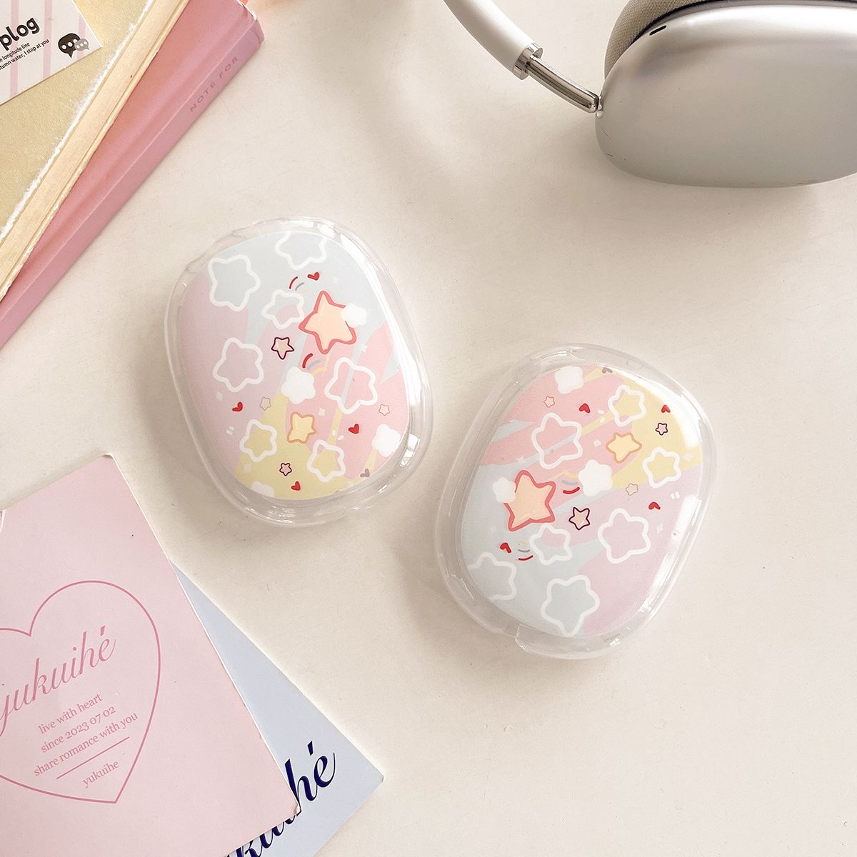 Primerno za zaščitni ovitek AirPods Max, barvni ovitek za slušalke v obliki zvezde_voghion.com