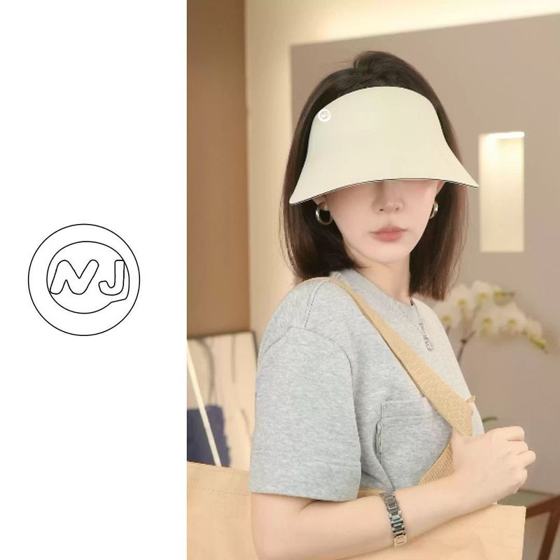 Traceless Integrated Empty Top Sunscreen Hat Women's Large Brim 2025 New Casual Sun Hat Anti-ultraviolet Cycling_voghion.com