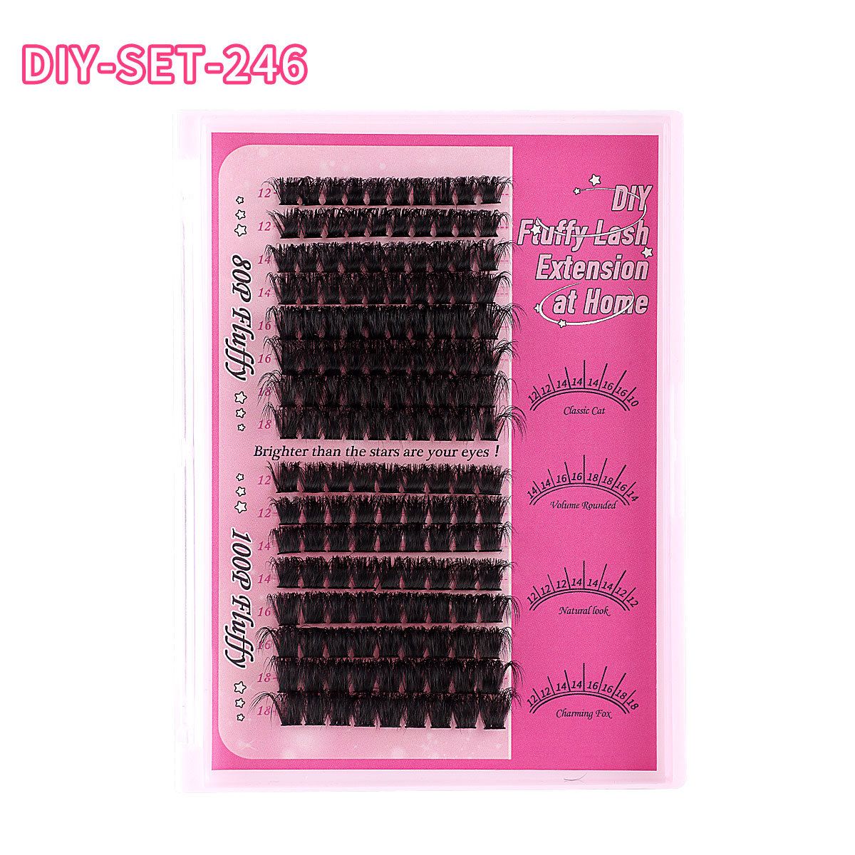 152 kępki sztucznych rzęs topliwych na gorąco, pojedyncze kępki, 80P, 100P, gęste, naturalne, segmentowane, z zestawem klejów_voghion.com