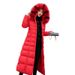 Long For Women Large Fur Collar, Winter Coat With Loose Belt, New Thickened Down Cotton Jacket_voghion.com