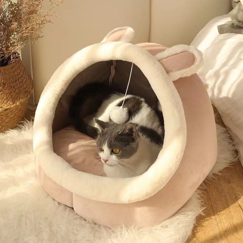 Semi Closed Cute Cat Nest Four Season Universal Internet Celebrity Cat Nest Dog Nest Winter Warm Dog Nest Pet Nest_voghion.com