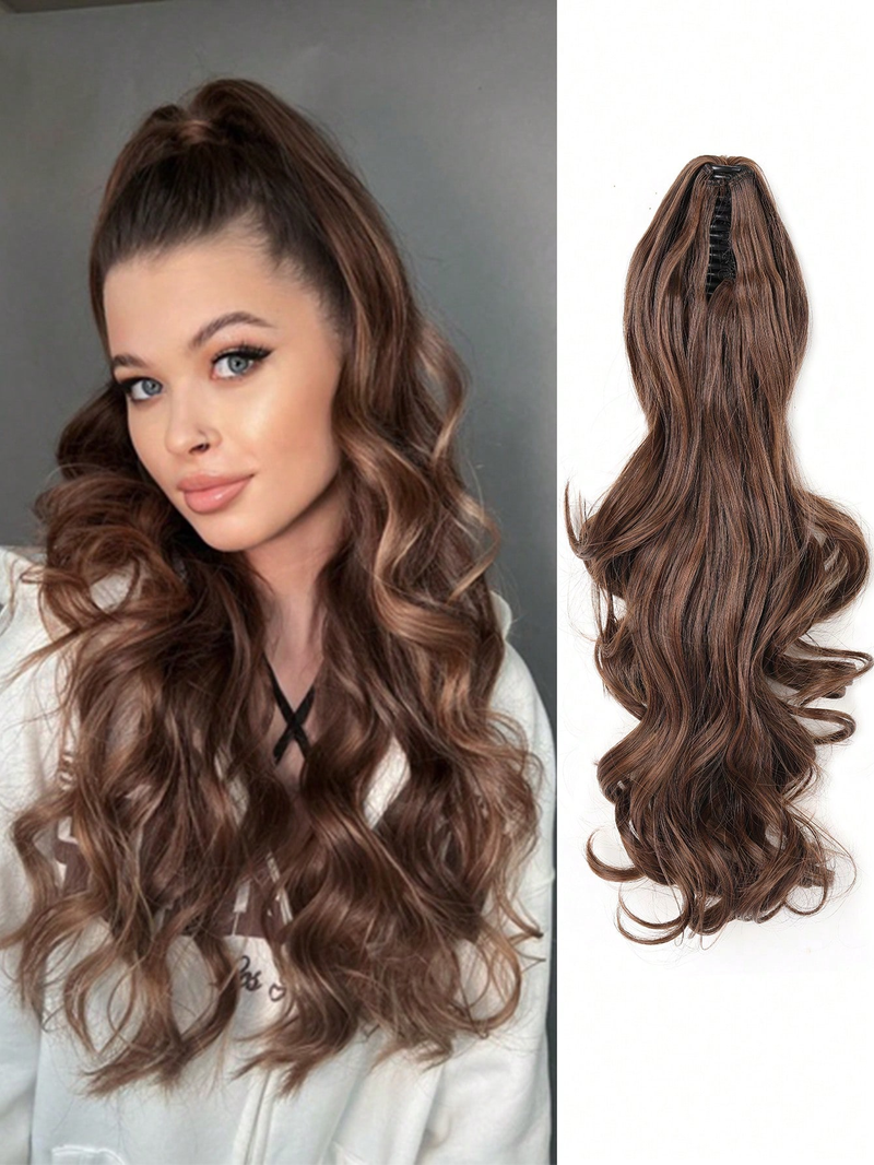 Klo Hestehale Extensions Krøllet Bølget Clip-in Lange Hestehaler Hår Extensions Syntetisk Hårstykke til Kvinder_voghion.com