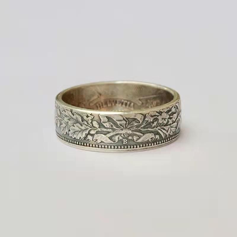 New Swiss 2 Franc Handmade Coin Remastered with Edelweiss Pattern, Couple's Best Friend Personalized Matching Ring_voghion.com