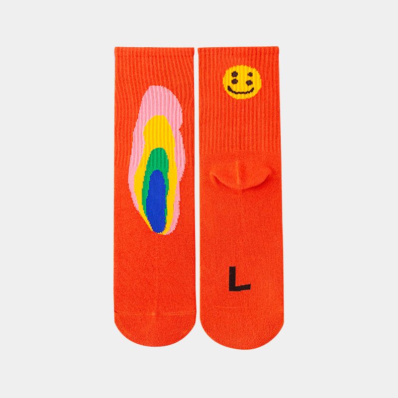 2025d 21SS Trendy Brand Long CPFM Pharrell Smile Face Casual Skateboarding Sports Autumn Winter Cotton Socks_voghion.com