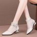 Coole Stiefel Damen Mesh Damen Sandalen Hohle Sandalen Dicker Absatz Spitz Niedriger Absatz Netzstiefel_voghion.com