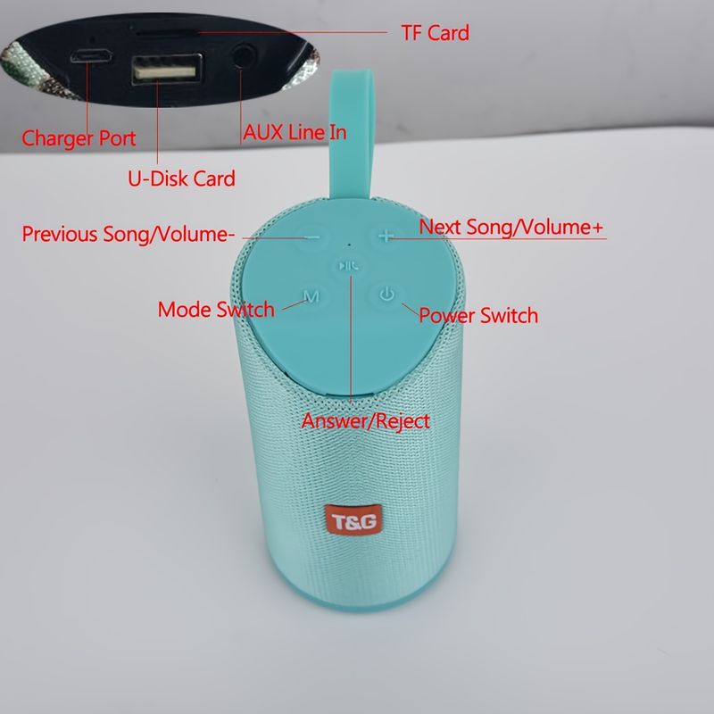 TG113A Portable Mini Wireless Speaker, Small Outdoor Camping Driving Ultra Bass Speaker, Supports Connection To Computer/mobile Phone_voghion.com