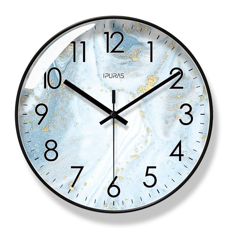 Yipula 8229 Marble Texture Wall Living Room Nordic Simple Silent Sweep Second Quartz Clock_voghion.com