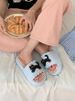 Thin Black Kitten Slippers Women's Summer Outwear Fashion Non Slip Japanese Style Color Matching Casual One-Word Sandals_voghion.com
