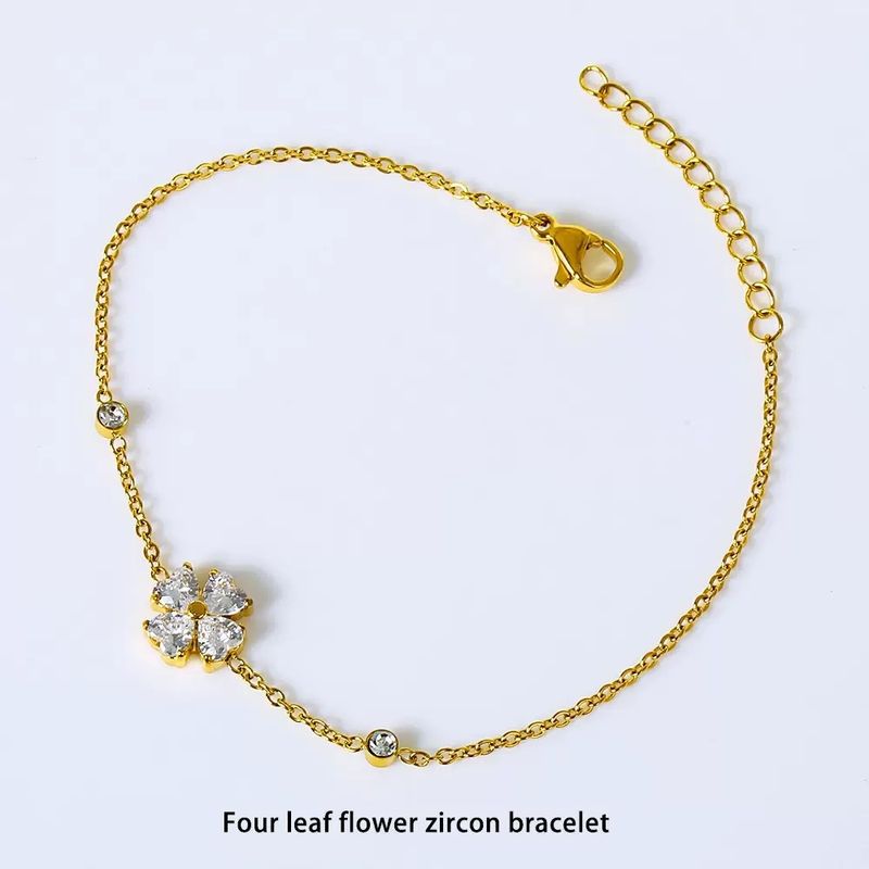 Bracciale in acciaio inossidabile con zirconi, nucleo principale, stili multipli, da donna, leggero, di lusso, resistente alla luce, forma geometrica_voghion.com