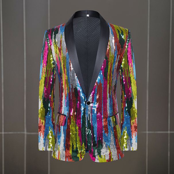 Herrenbekleidung Herren Camouflage Pailletten Performance Kostüm Host Sänger Kleid Bühnenperformance Nachtclub Bar Modeanzug_voghion.com