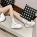 2024 new style genuine leather thin height enhancing thick soled white shoes for women Internet celebrity versatile casual sports retro sneakers trend_voghion.com