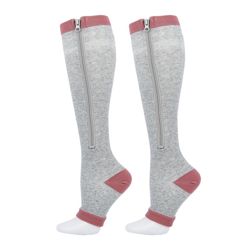 Soccer Socks Compression Zipper Socks Long Tube Sports Pressure Socks Intravenous Elastic Socks Zip Sox Socks_voghion.com