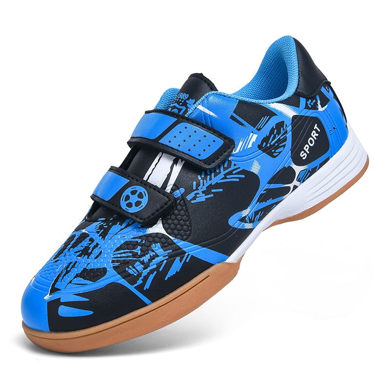 Nieuwe platte klittenbandschoenen met koeienpezen en zool voor kinderen, antislip voetbalschoenen voor binnen_voghion.com