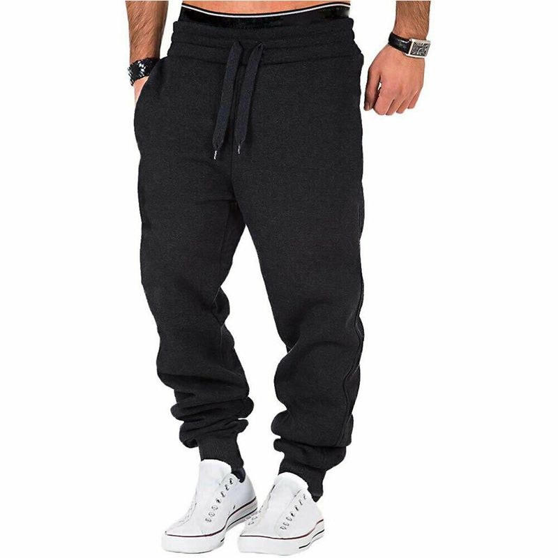 Pantalones deportivos para hombre Pantalones de chándal Chándal Slim Fit Gym Workout Joggers Pantalones de culturismo Pantalones de chándal con cordón informal_voghion.com