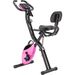 Folding Exercise Bike, Fitness Upright And Recumbent X-Bike With 16-Level Adjustable Resistance, Arm Bands And Backrest_voghion.com