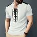 Men's Clothing Cardigan Drawstring Round Neck Sports Polo Shirt_voghion.com