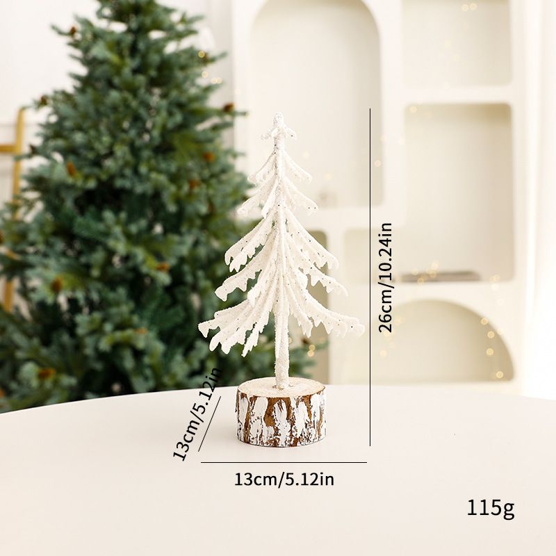Christmas Mini Tree Ornaments European Creative White Desktop Tree Decorations_voghion.com