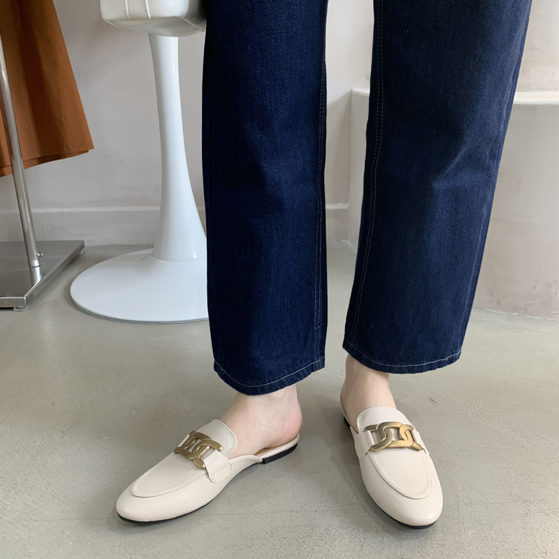 Flat-bottomed Half-slippers 2023 New Spring And Summer Outer Wear Sandals and slippers soft-soled half-thong shoes lazy mules_voghion.com