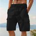 Men's Clothing Cargo Shorts Linen Shorts Summer Shorts Beach Elastic Waist Drawstring Multi Pockets Solid Color Pants_voghion.com