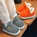 Kids' Winter Slippers – Non-Slip Plush Cotton Indoor Shoes With Covered Heel For Boys & Girls (Sizes 22-45, Pink/Orange/Gray/Brown)_voghion.com