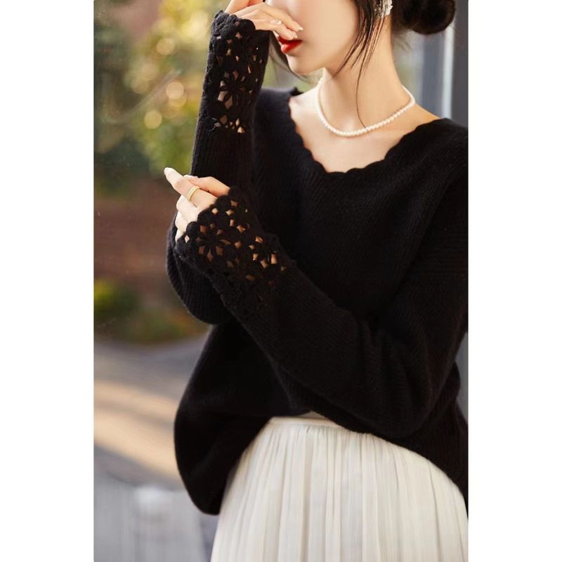 Kleine Spitze weich klebrig, sofort verlieben sich in Wolle und Kaschmir Pullover langärmeligen Strickpullover für Frauen_voghion.com