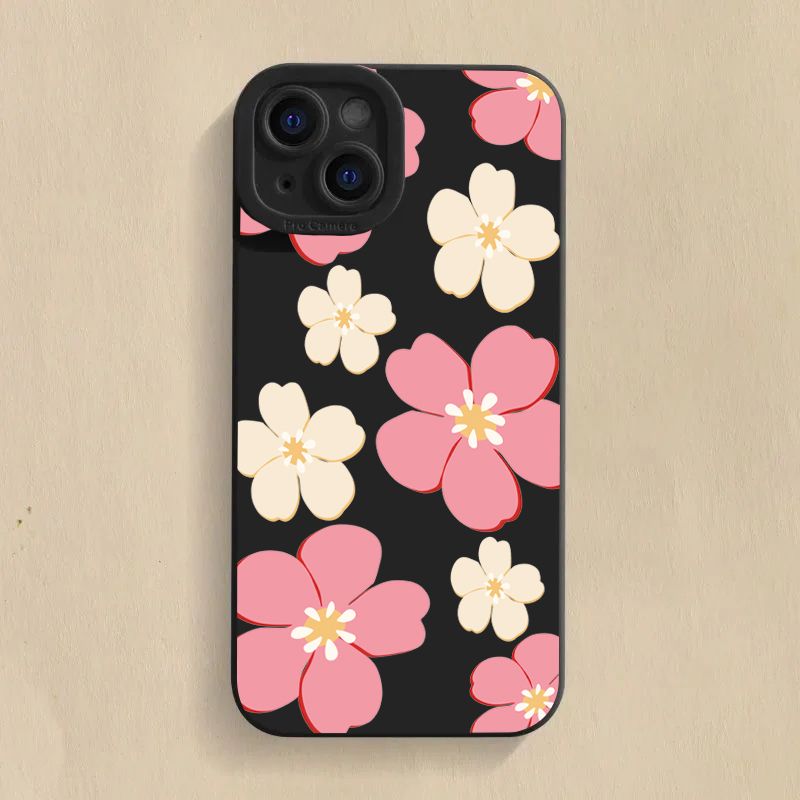 Summer Blue Large Flower Phone Case For iPhone 16 14 15 13 12 11 Pro Max X XR XS 7 8 Plus SE 2020 Shockproof Silicone Soft Cover_voghion.com