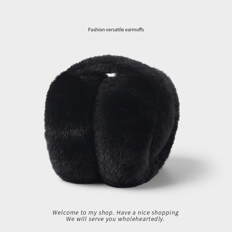 Women's Winter Fleece Ear Muffs - Soft Rabbit Fur, Windproof & Foldable For Outdoor Activities_voghion.com