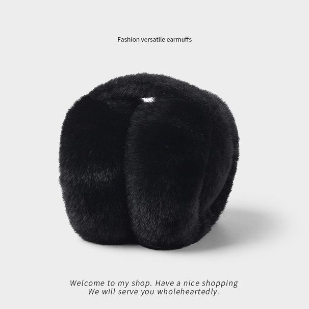 Women's Winter Fleece Ear Muffs - Soft Rabbit Fur, Windproof & Foldable For Outdoor Activities_voghion.com