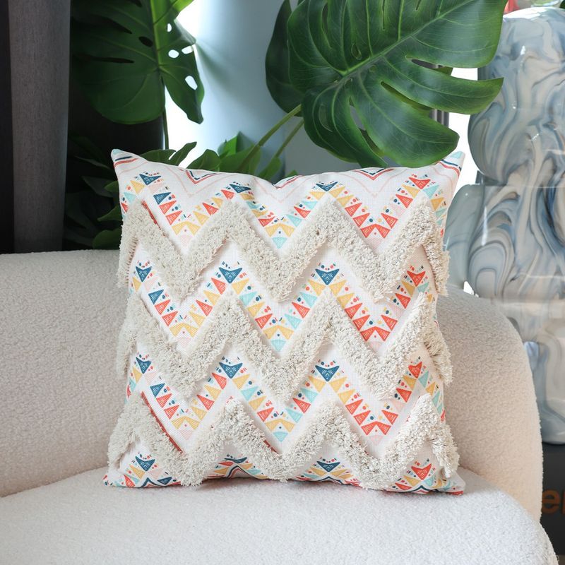 Bohemian Getufteter Kissenbezug - Dekorativer Kissenbezug mit ethnischem Druck für Sofa, Bett und Boden (18 x 18 Zoll, 2er-Set)_voghion.com