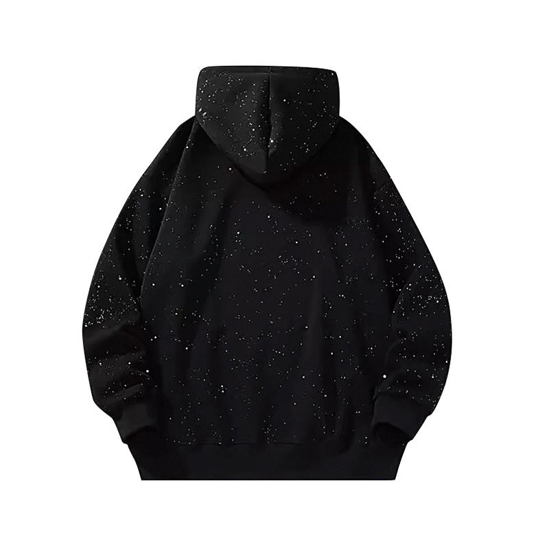Sudadera con capucha negra Starry Sky para hombre y mujer en primavera y otoño, adecuada para parejas, estilo americano, ropa de abrigo versátil_voghion.com
