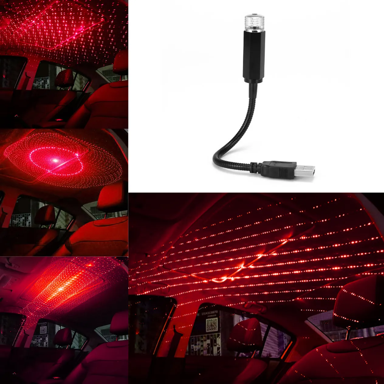 Ambient Star Light zvaigžņots USB metāla modificēta jumta interjera dekora lampas projektors automašīnai_voghion.com