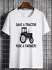 Camiseta "Guarda un Tractor, monta un granjero", divertida camiseta con frase sarcástica, en todas las tallas, ideal para uso diario, informal, cómoda, elástica y versátil._voghion.com