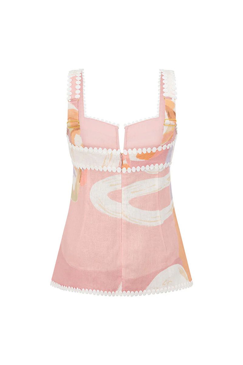 Damenbekleidung Frühling und Sommer Neue ärmellose Weste Hose bedruckter Anzug INS Holiday Pocket Zweiteiliger Anzug für Damen_voghion.com