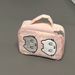 Sac fourre-tout de rangement rose mignon avec motif chat joyeux animé (2025)_voghion.com