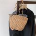 Women’s Bags Beach Straw Bag Women's New Trendy Internet Celebrity Large Capacity Beach Vacation Woven Stylish Shoulder Bucket Bag_voghion.com