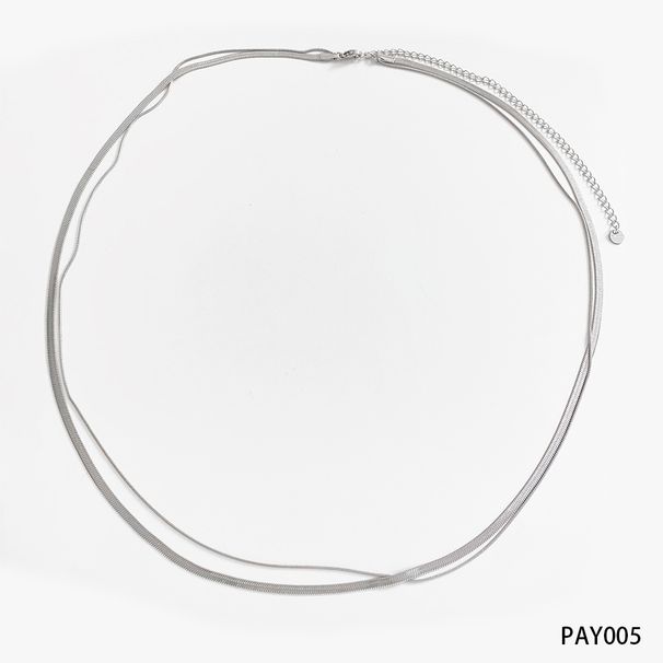 Unisex Waist Stainless Steel Street Beat Loop Trim Metal Body Simple Double Snake Bone Waist Chain_voghion.com