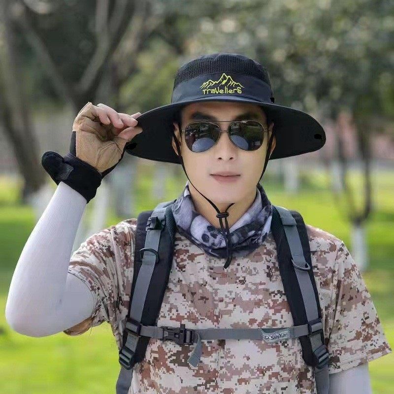 Mote RICYGVM Menn Kamuflasje Fisker For Jakt Fotturer Utendørs Solvisir Mannlig Militær Taktisk US Army Hatt Stor Brem Bøtte_voghion.com