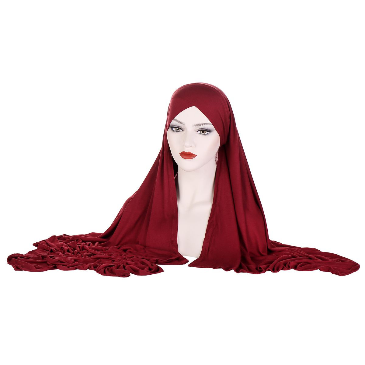 Cappelli da donna più venduti sciarpa a testa incrociata sulla fronte in tinta unita sciarpa hijab mediorientale malese_voghion.com