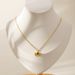 French Retro Sunflower Natural Stone Pendant Necklace Female Fashion Simple O Shaped Chain Gold Plated Stainless Steel Clavicle Chain_voghion.com