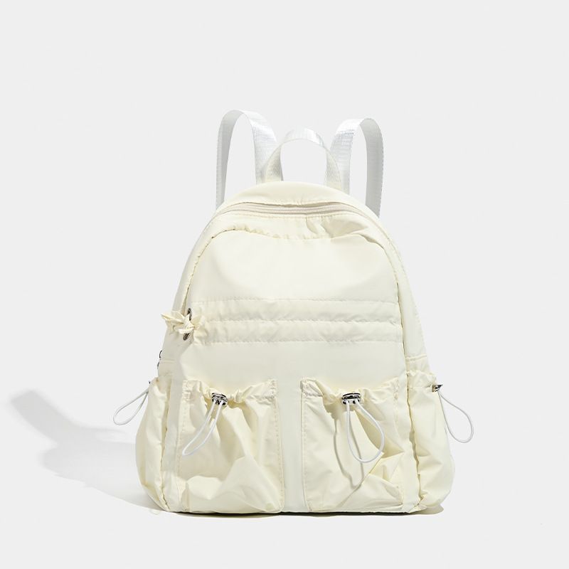 Sac à dos léger en polyester style coréen, sac à dos décontracté avec cordon de serrage, tendance et polyvalent pour femme_voghion.com