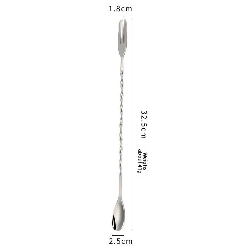 Stainless Steel Bar Double-Ended Long Handle Coffee Stirring Rod Cocktail Milk Tea Shop Jar Baking Tool Spoon_voghion.com