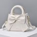 Elegante borsa a mano con fiocco - Elegante borsa a tracolla da donna, in morbida pelle PU con tasche multiple, chic e versatile per l'uso quotidiano_voghion.com