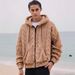 Herrenbekleidung Jugend-Kapuzenpullover mit Fleecefutter, Winter-Sherpa-Pulloverjacke mit doppelseitigem Plüsch, Slim Fit-Reißverschluss, lässige Streetwear_voghion.com