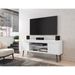 Manhattan Comfort Bradley 62.99 TV Stand White With 2 Media Shelves And 2 Storage Shelves In White With Solid Wood Legs_voghion.com