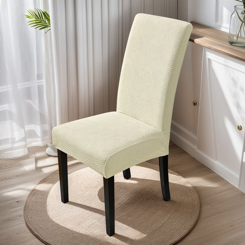 Waterproof TPU Coated Chair Covers Stretchable Jacquard Slipcovers For Dining Office Chairs Anti Slip Spill Proof_voghion.com