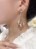 Damen Perle für Frauen Neue trendige High-End-Langtemperament Sier Nadel Rhombus Ohrringe_voghion.com