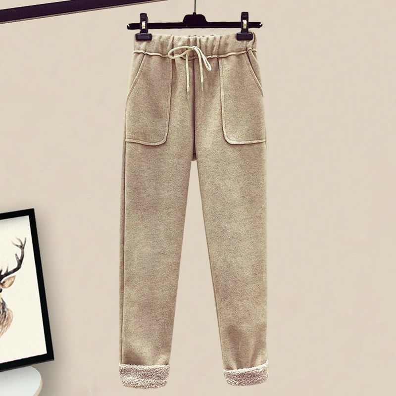 Dameskleding Grote maten pakken voor vrouwen nieuwe katoenen vesten voor vrouwen vet bedekkende buik afslankende casual broek tweedelig pak_voghion.com