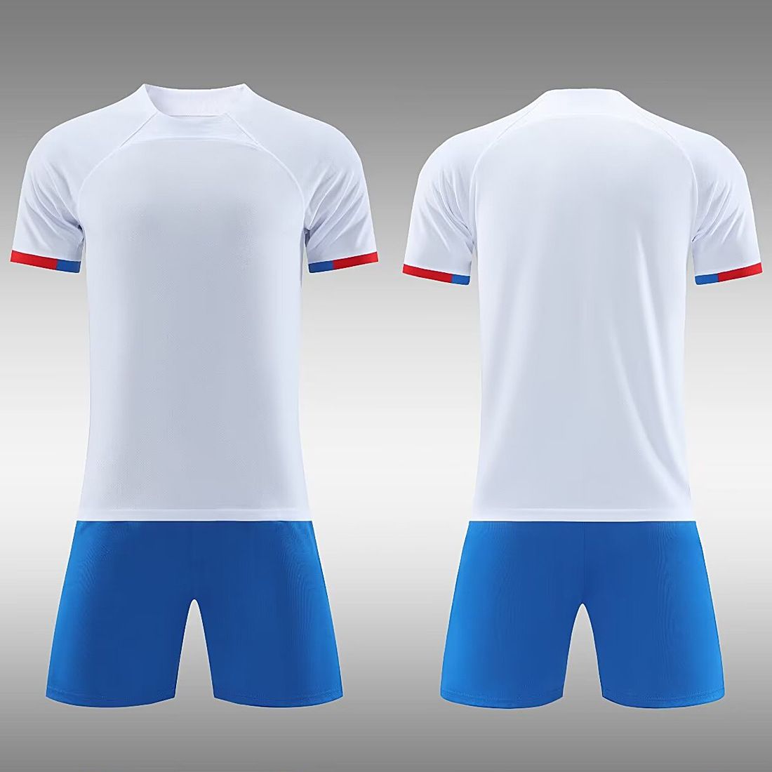 2324 Auswärtstrikot mit nackter Platte, kurzärmelig, weiß, für Erwachsene und Kinder_voghion.com