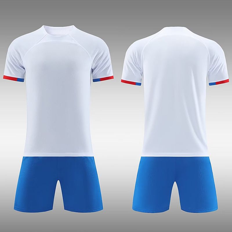 2324 away bare plate short sleeved adult children's white football set team jersey_voghion.com